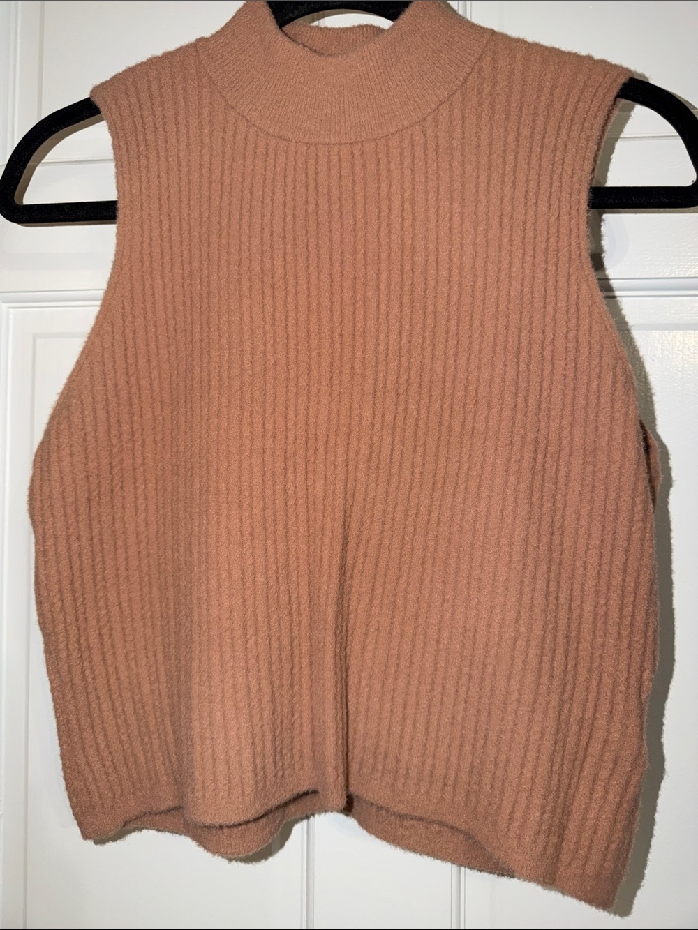 Express Ribbed Mock Neck Tank in Dusty Rose